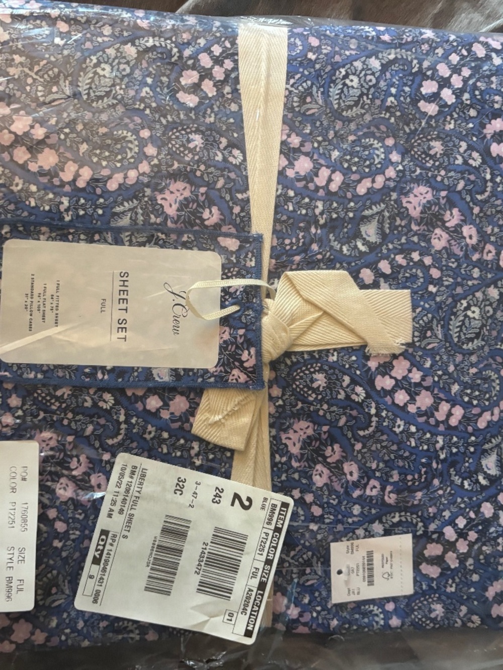 J Crew Liberty Sheet set Full